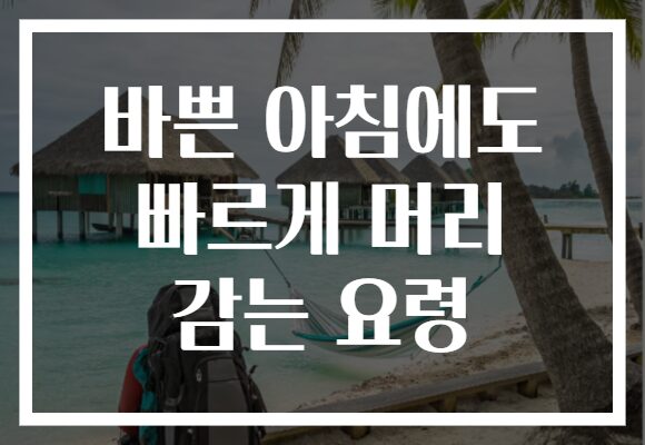 바쁜 아침에도 빠르게 머리 감는 요령 바쁜 아침에도 빠르게 머리 감는 요령