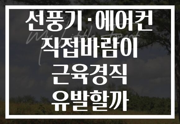 선풍기·에어컨 직접바람이 근육경직 유발할까 선풍기·에어컨 직접바람이 근육경직 유발할까