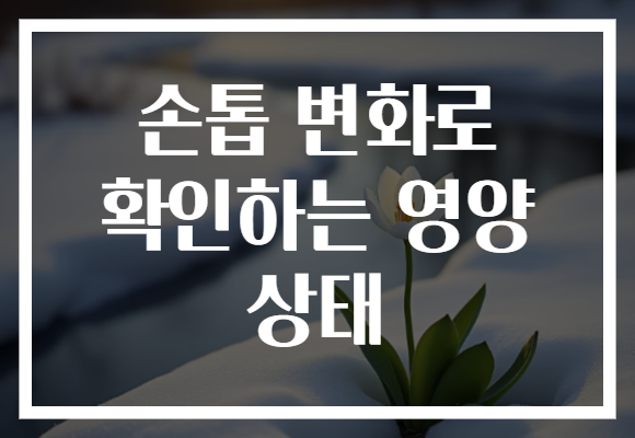 손톱 변화로 확인하는 영양 상태