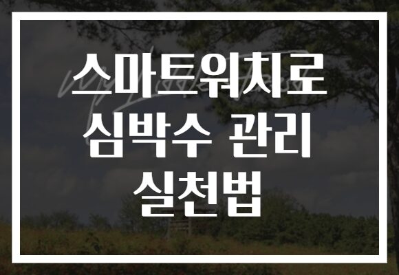 스마트워치로 심박수 관리 실천법