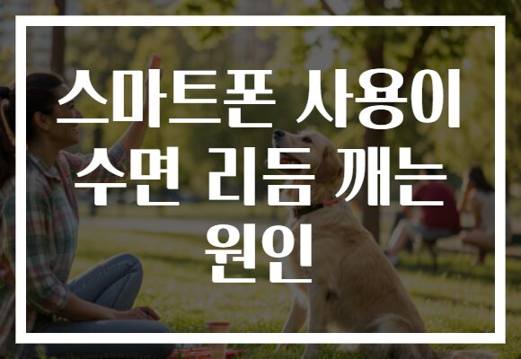 스마트폰 사용이 수면 리듬 깨는 원인