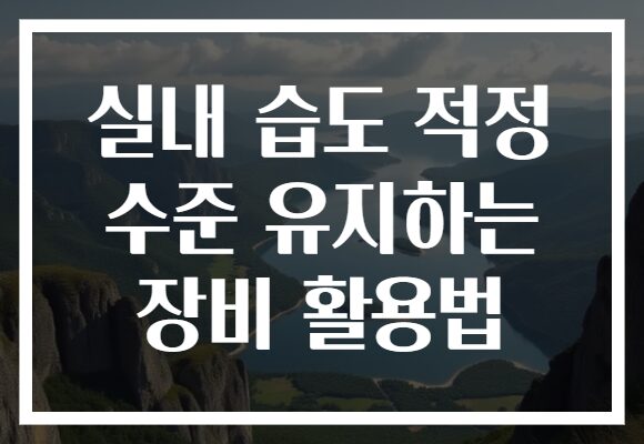 실내 습도 적정 수준 유지하는 장비 활용법