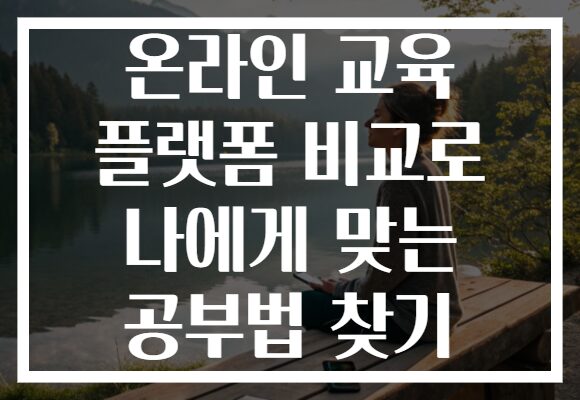온라인 교육 플랫폼 비교로 나에게 맞는 공부법 찾기