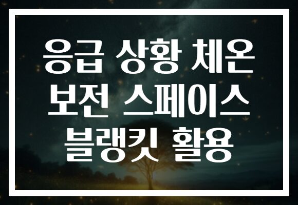 응급 상황 체온 보전 스페이스 블랭킷 활용 응급 상황 체온 보전 스페이스 블랭킷 활용