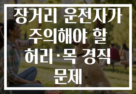 장거리 운전자가 주의해야 할 허리·목 경직 문제