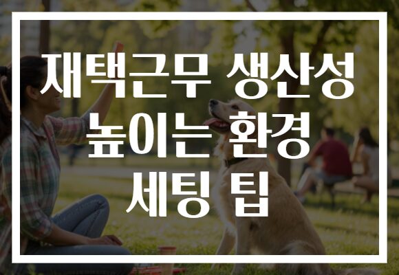 재택근무 생산성 높이는 환경 세팅 팁