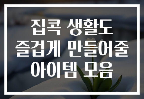 집콕 생활도 즐겁게 만들어줄 아이템 모음