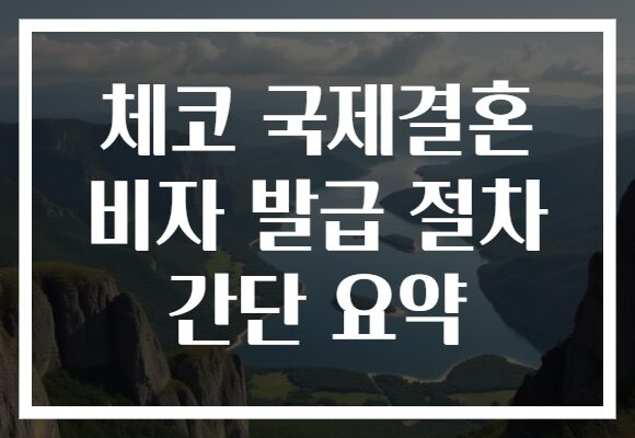 체코 국제결혼 비자 발급 절차 간단 요약