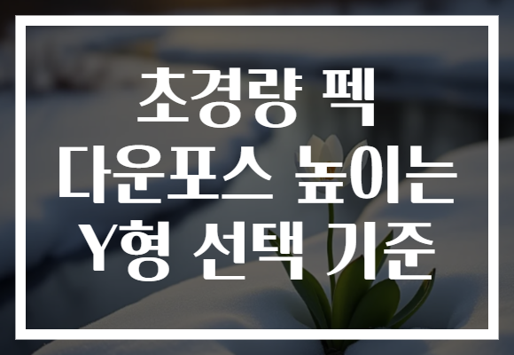 초경량 펙 다운포스 높이는 Y형 선택 기준 초경량 펙 다운포스 높이는 Y형 선택 기준