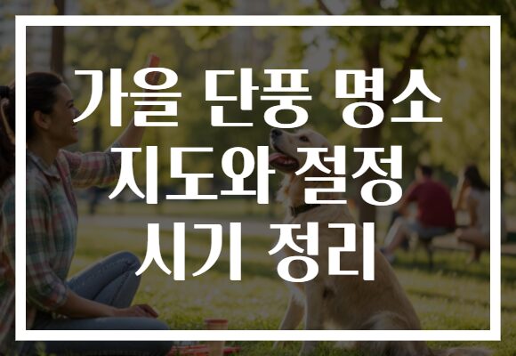 가을 단풍 명소 지도와 절정 시기 정리