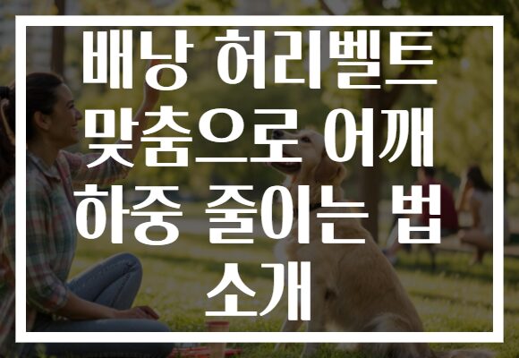 배낭 허리벨트 맞춤으로 어깨 하중 줄이는 법 소개
