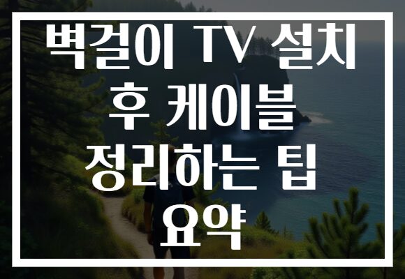 벽걸이 TV 설치 후 케이블 정리하는 팁 요약 벽걸이 TV 설치 후 케이블 정리하는 팁 요약