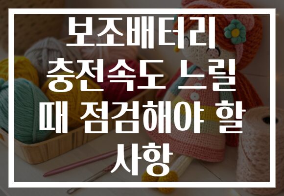 보조배터리 충전속도 느릴 때 점검해야 할 사항 보조배터리 충전속도 느릴 때 점검해야 할 사항