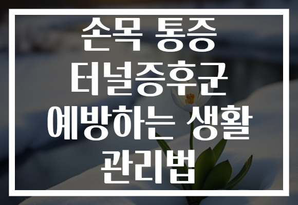 손목 통증 터널증후군 예방하는 생활 관리법 손목 통증 터널증후군 예방하는 생활 관리법