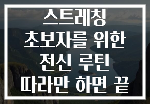 스트레칭 초보자를 위한 전신 루틴 따라만 하면 끝