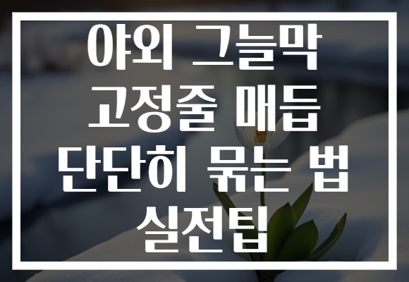 야외 그늘막 고정줄 매듭 단단히 묶는 법 실전팁 야외 그늘막 고정줄 매듭 단단히 묶는 법 실전팁