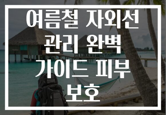 여름철 자외선 관리 완벽 가이드 피부 보호 여름철 자외선 관리 완벽 가이드 피부 보호