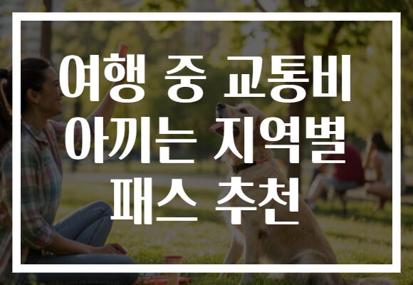 여행 중 교통비 아끼는 지역별 패스 추천