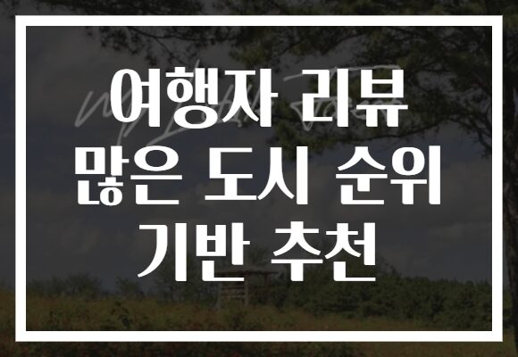 여행자 리뷰 많은 도시 순위 기반 추천