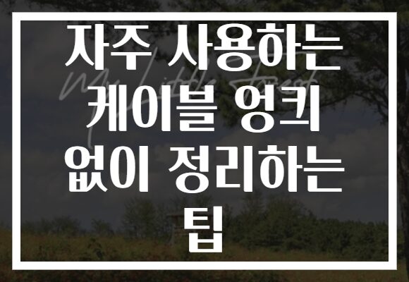 자주 사용하는 케이블 엉킈 없이 정리하는 팁 자주 사용하는 케이블 엉킈 없이 정리하는 팁