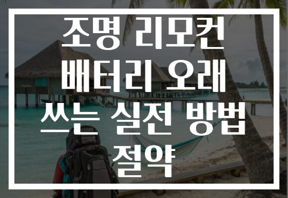 조명 리모컨 배터리 오래 쓰는 실전 방법 절약 조명 리모컨 배터리 오래 쓰는 실전 방법 절약