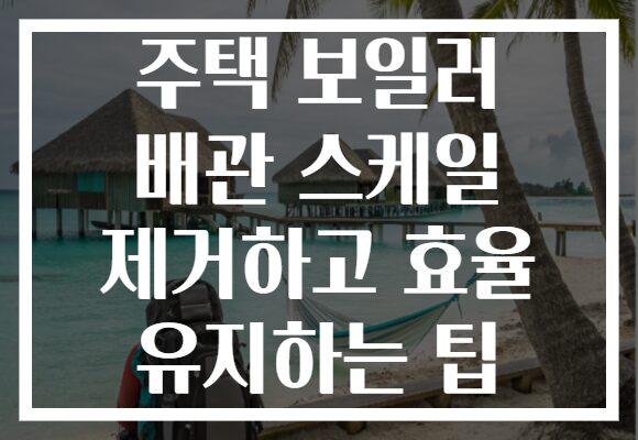 주택 보일러 배관 스케일 제거하고 효율 유지하는 팁