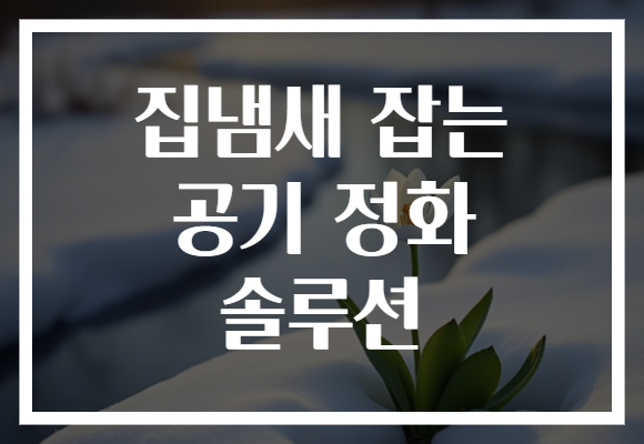 집냄새 잡는 공기 정화 솔루션