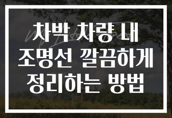 차박 차량 내 조명선 깔끔하게 정리하는 방법 차박 차량 내 조명선 깔끔하게 정리하는 방법