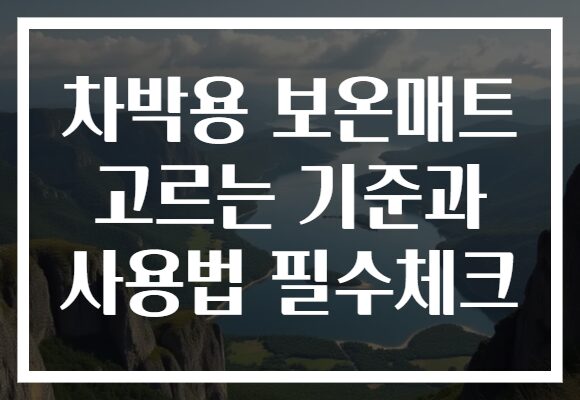 차박용 보온매트 고르는 기준과 사용법 필수체크