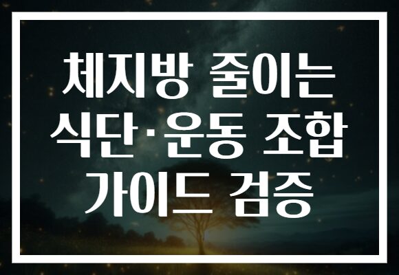 체지방 줄이는 식단·운동 조합 가이드 검증