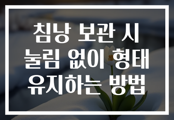 침낭 보관 시 눌림 없이 형태 유지하는 방법