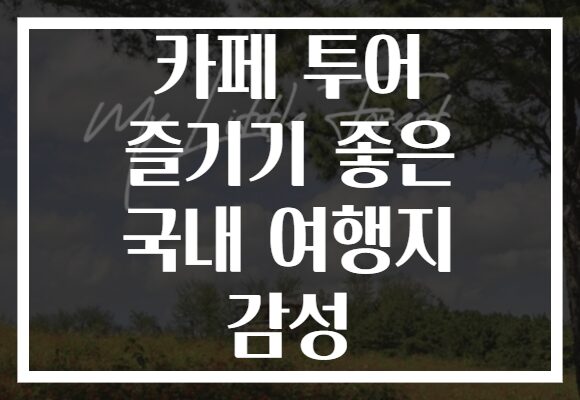 카페 투어 즐기기 좋은 국내 여행지 감성