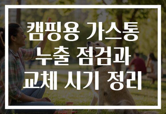 캠핑용 가스통 누출 점검과 교체 시기 정리 캠핑용 가스통 누출 점검과 교체 시기 정리