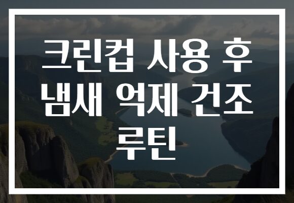 크린컵 사용 후 냄새 억제 건조 루틴