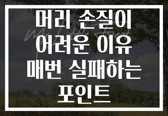 머리 손질이 어려운 이유 매번 실패하는 포인트