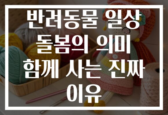 반려동물 일상 돌봄의 의미 함께 사는 진짜 이유