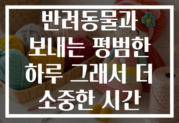 반려동물과 보내는 평범한 하루 그래서 더 소중한 시간