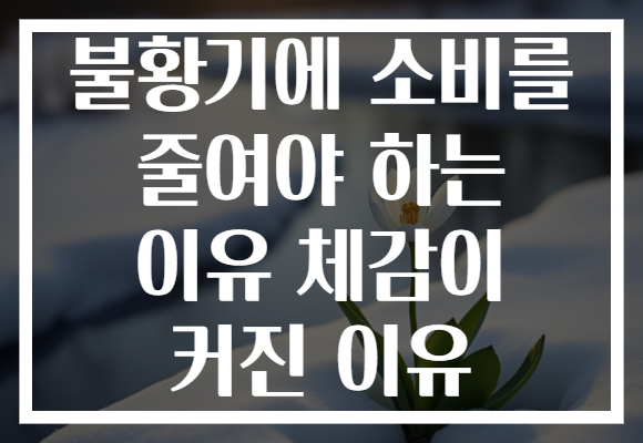 불황기에 소비를 줄여야 하는 이유 체감이 커진 이유