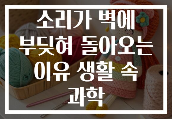 소리가 벽에 부딪혀 돌아오는 이유 생활 속 과학