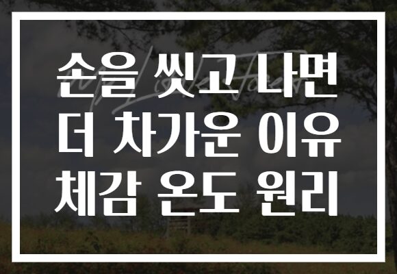 손을 씻고 나면 더 차가운 이유 체감 온도 원리 손을 씻고 나면 더 차가운 이유 체감 온도 원리