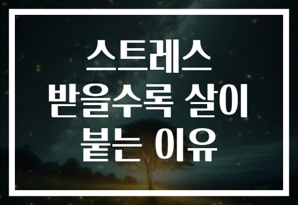 스트레스 받을수록 살이 붙는 이유 스트레스 받을수록 살이 붙는 이유