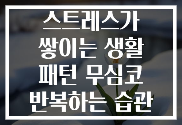 스트레스가 쌓이는 생활 패턴 무심코 반복하는 습관
