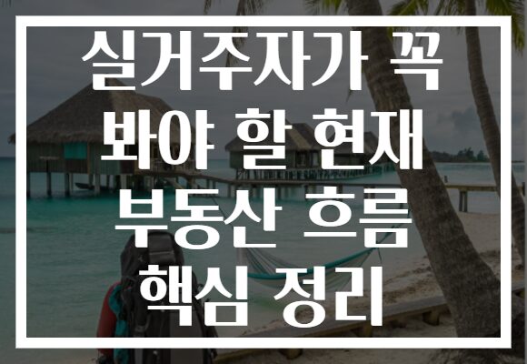 실거주자가 꼭 봐야 할 현재 부동산 흐름 핵심 정리