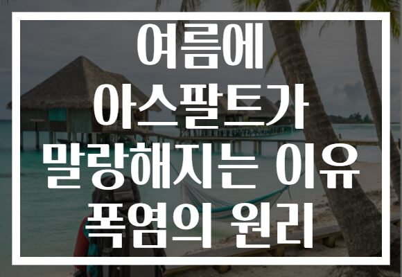 여름에 아스팔트가 말랑해지는 이유 폭염의 원리