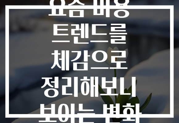 요즘 미용 트렌드를 체감으로 정리해보니 보이는 변화