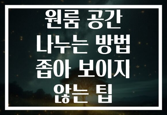 원룸 공간 나누는 방법 좁아 보이지 않는 팁