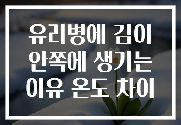 유리병에 김이 안쪽에 생기는 이유 온도 차이