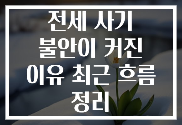 전세 사기 불안이 커진 이유 최근 흐름 정리