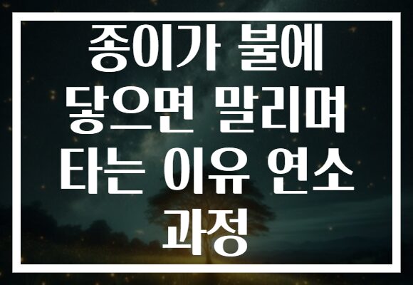 종이가 불에 닿으면 말리며 타는 이유 연소 과정