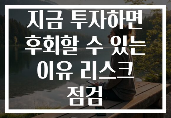 지금 투자하면 후회할 수 있는 이유 리스크 점검 지금 투자하면 후회할 수 있는 이유 리스크 점검